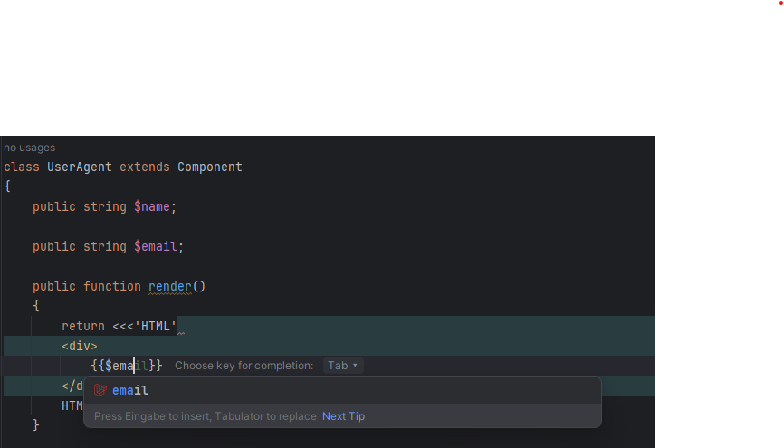 Property inline component